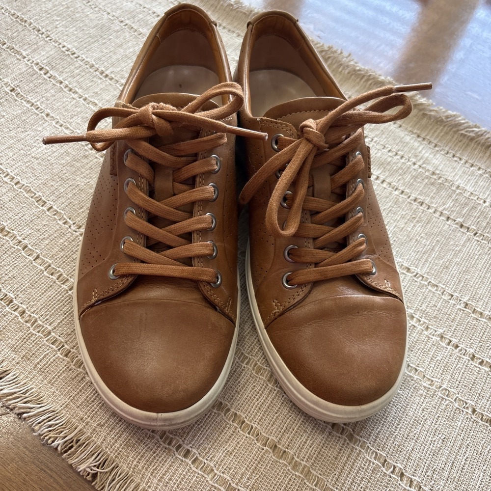 ECCO Soft 7 Sneaker Lace Brown Cognac 43000402195 Mens Size 8